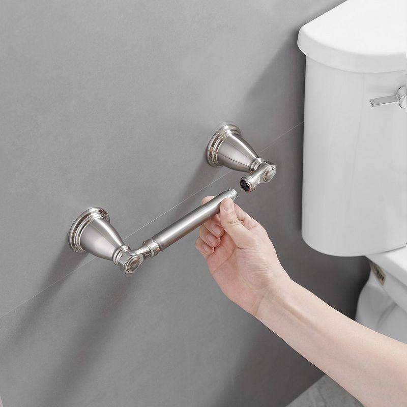 BWE 4-Piece Bath Hardware Set with Towel Bar Hand Towel Holder Toilet Paper Holder Towel Hook Square