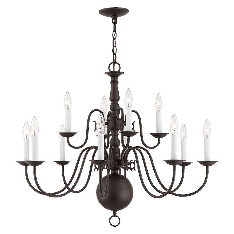 Livex Lighting Williamsburgh 12 - Light Chandelier in  Bronze