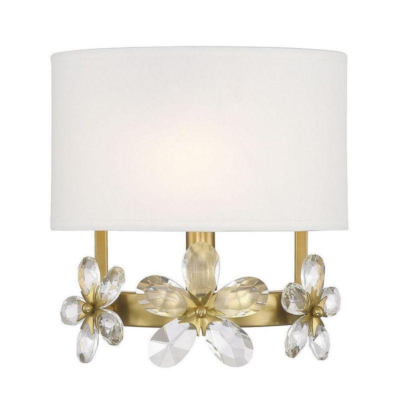 Dahlia 1-Light Wall Sconce in Warm Brass