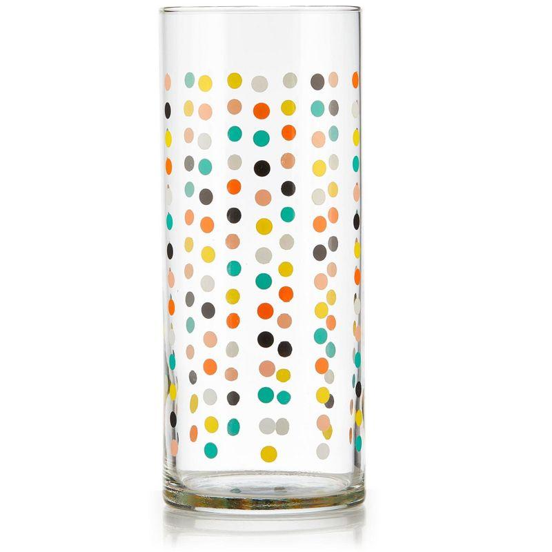 Libbey Libbey Vintage Flower Power Party Dots Cooler Glasses, 16 oz. (Set of 4)