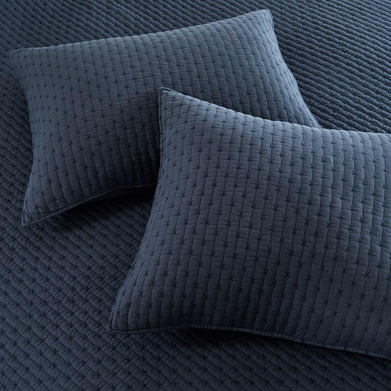 Cross Stitch Navy Full/Queen Quilt Set- Levtex Home