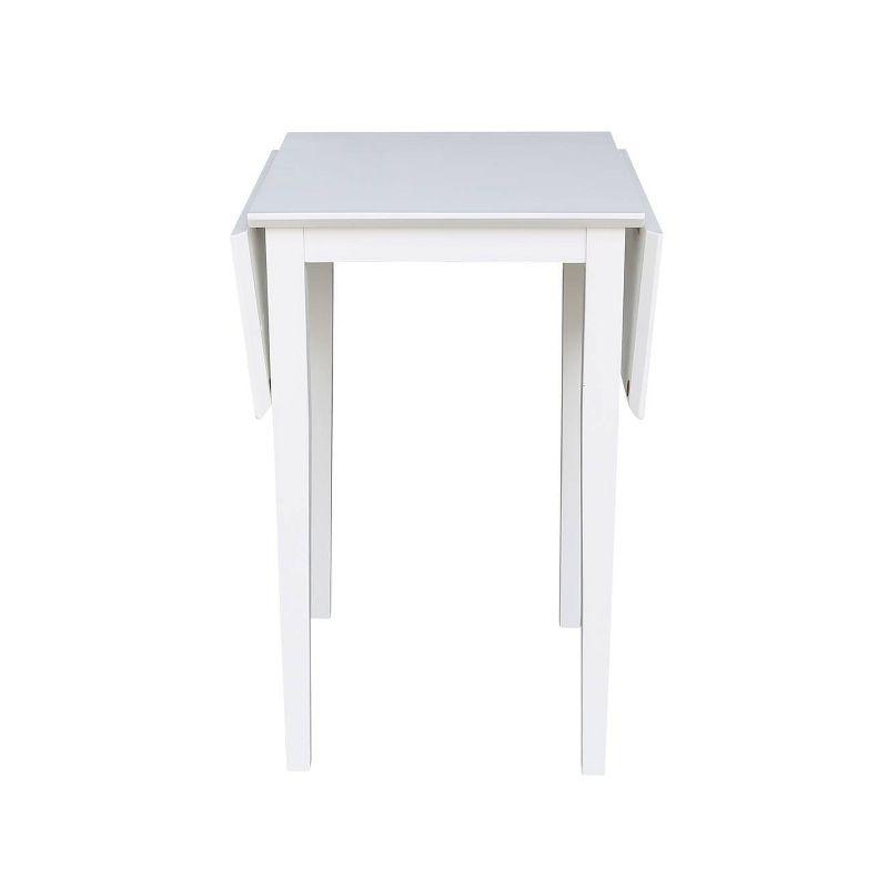 Tate Drop Leaf Extendable Dining Table White - International Concepts: Hardwood, 4-Seat, Modern Style