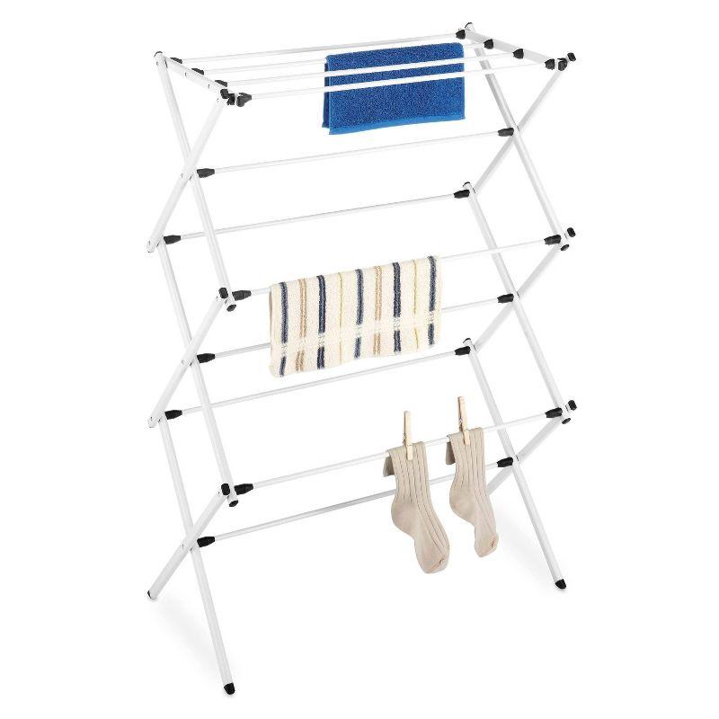 Whitmor Folding Drying Rack White: Steel, Collapsible Clothes Dryer, 32 lb Capacity, 30 sq ft Drying Area, No Tools Assembly