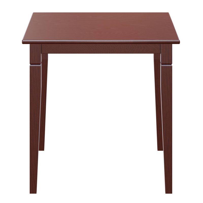 Winsome Kingsgate Dining Table Routed with Tapered Leg Walnut: Hardwood Square Kitchen Table for 4, Modern Style