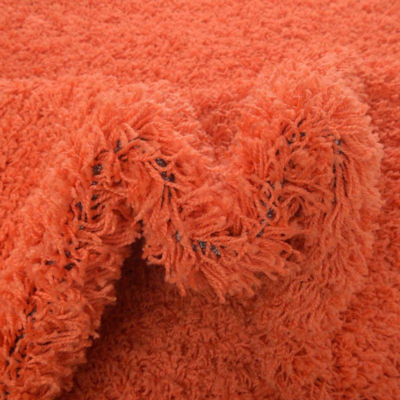 Unique Loom 5' 0 x 8' 0 Solid Shag Tiger Orange Area Rug