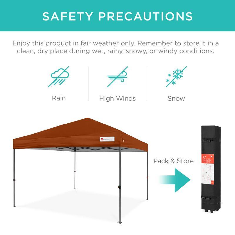 Best Choice Products 10x10ft Easy Setup Pop Up Canopy w/ 1-Button Setup, Wheeled Case, 4 Weight Bags