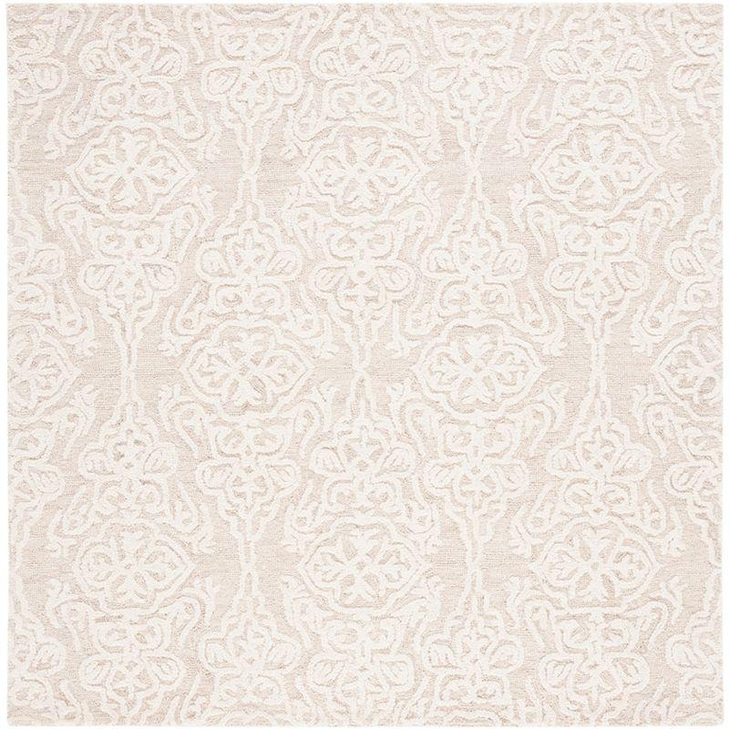 Blossom BLM112 Hand Tufted Indoor Area Rug - Beige/Ivory - 4'x4' - Safavieh