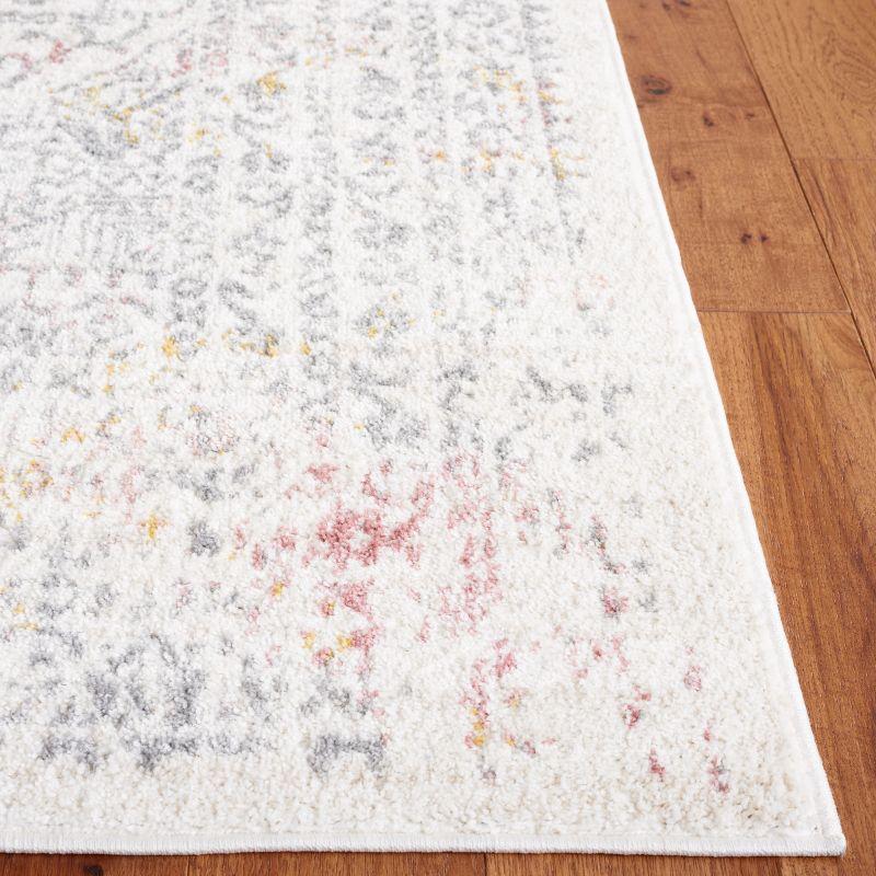 Layla LAY103 Power Loomed Area Rug - Ivory Grey/Pink - 6'7"x6'7" - Safavieh