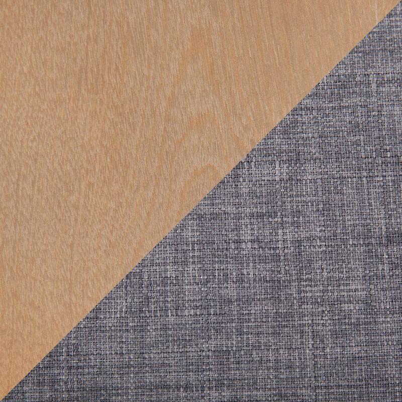 42" Folia Wood Bench Natural/Light Gray - LumiSource: Upholstered, Veneer Finish, Seats 2