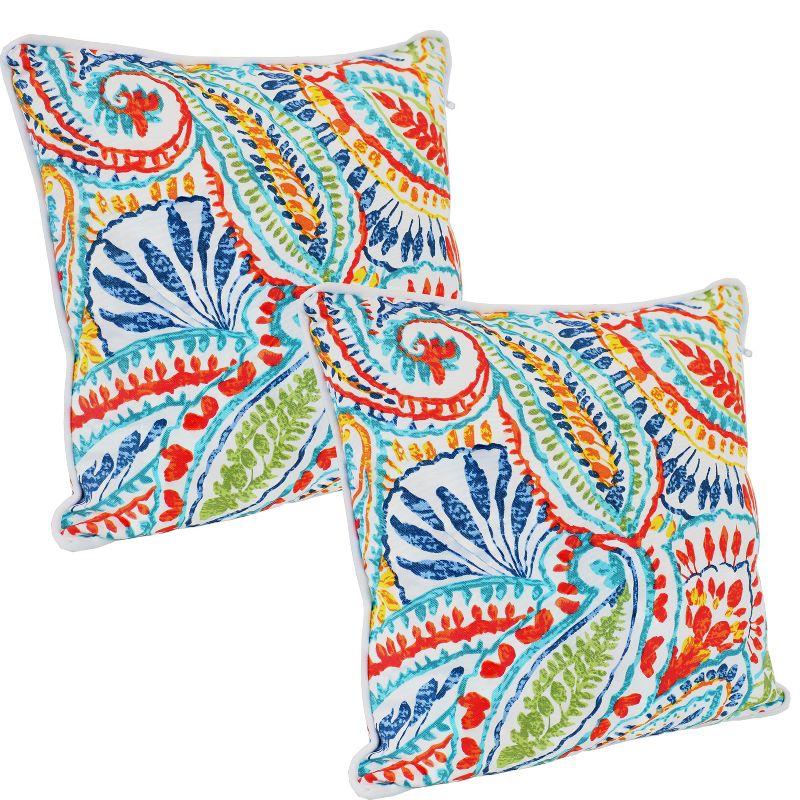 16" x 16" Polyester Square Outdoor Throw Pillows (Set of 2)