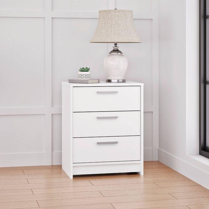 Studio Essentials White 3 Drawer 16" D X 21.25" W x 26.25" H Nightstand