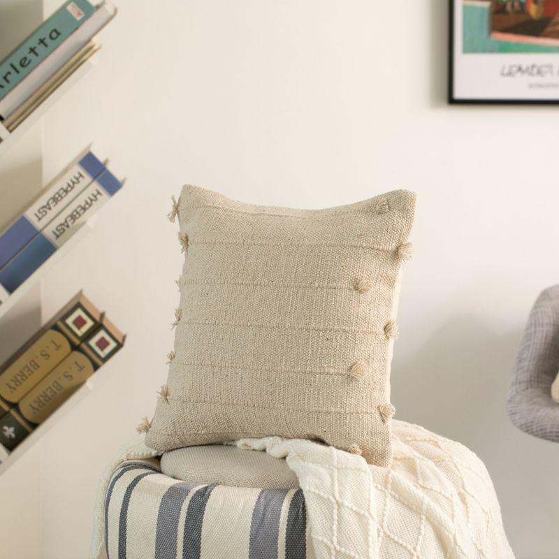DEERLUX 16" Handwoven Cotton Throw Pillow Cover with Drawstring without Cushion, Natural & Reviews | Wayfair