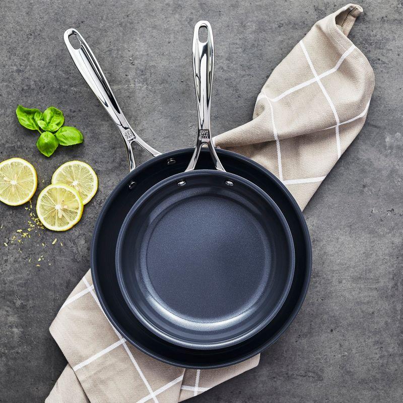 ZWILLING Clad CFX 2-pc Stainless Steel Ceramic Nonstick Fry Pan Set