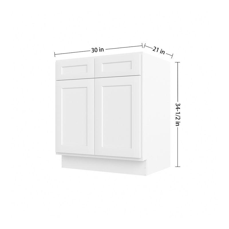 HOMLUX 30" Shaker White Freestanding Bath Vanity Cabinet