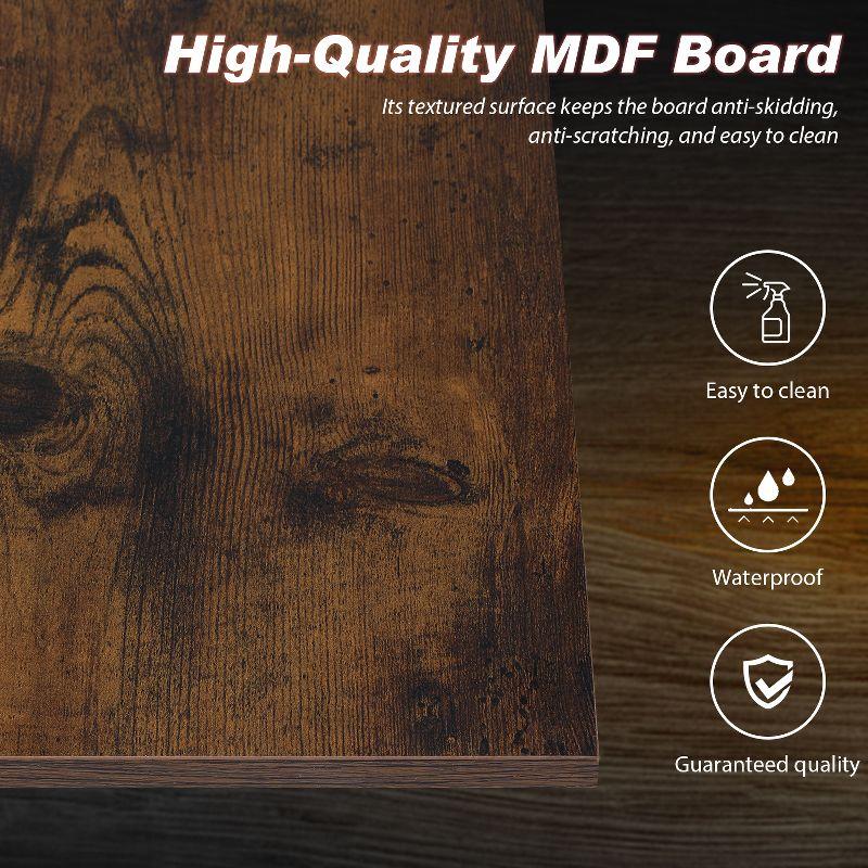 FDW L Shaped Desk Corner Gaming Desk Computer Desk with Large Desktop Studying and Working and Gaming for Home and Work Place,Brown