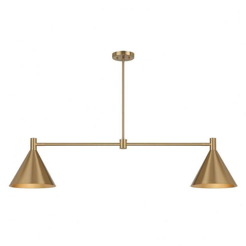 Noble Brass Adjustable 2-Light Metal Linear Chandelier