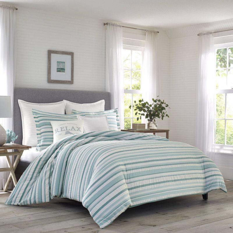 Clearwater Cay Reversible Comforter & Sham Set Blue - Tommy Bahama