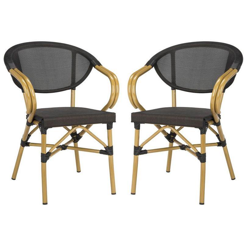 Burke Arm Chair (Set of 2) - Black - Safavieh.