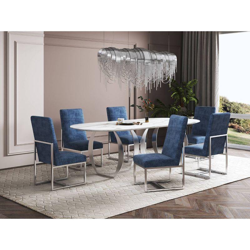 Element Velvet Upholstered Metal Side Chair