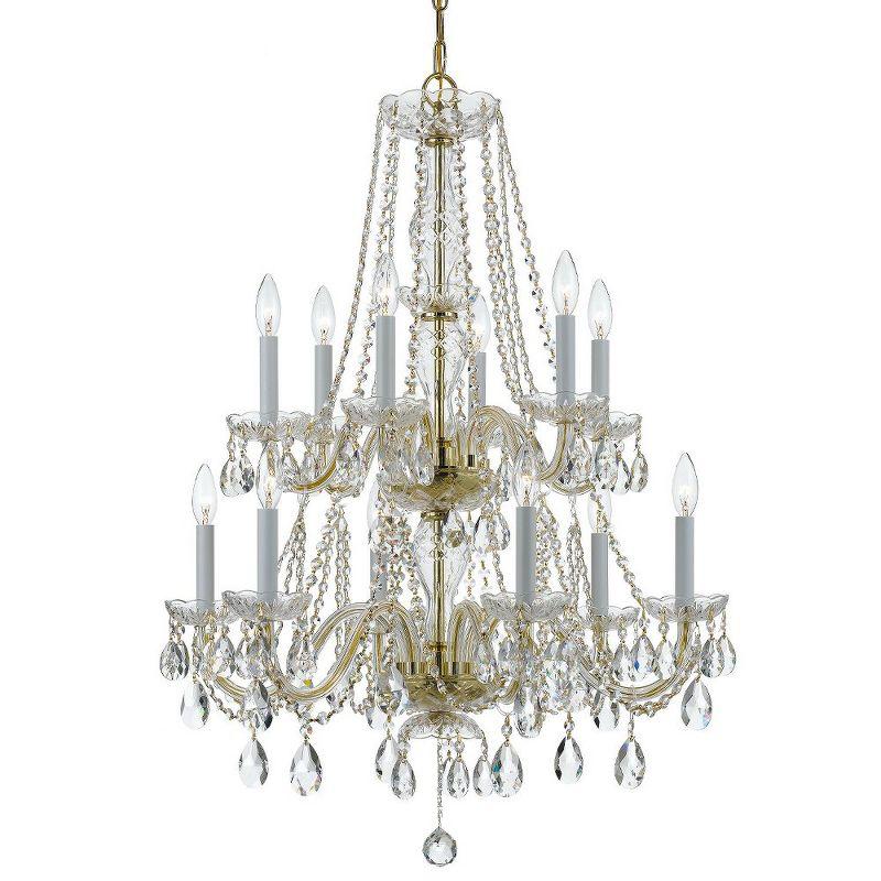 Crystorama Lighting Traditional Crystal 12 - Light Chandelier in  Polished Brass