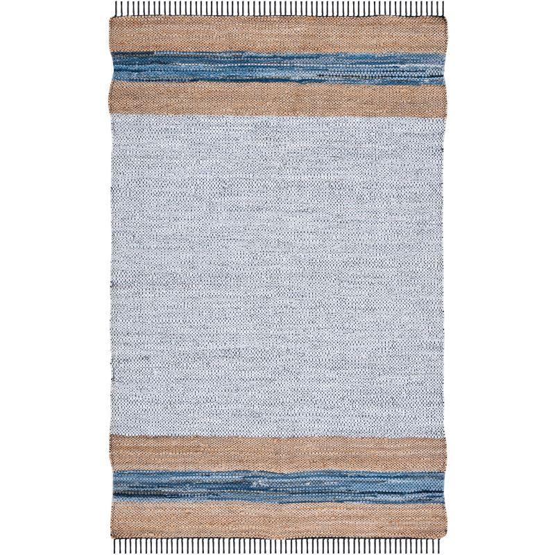 Mod-Chic Gray Cowhide 4' x 6' Handwoven Leather Area Rug