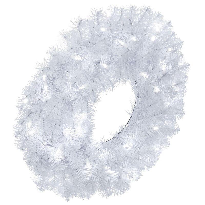 Vickerman Artificial Crystal White Wreath