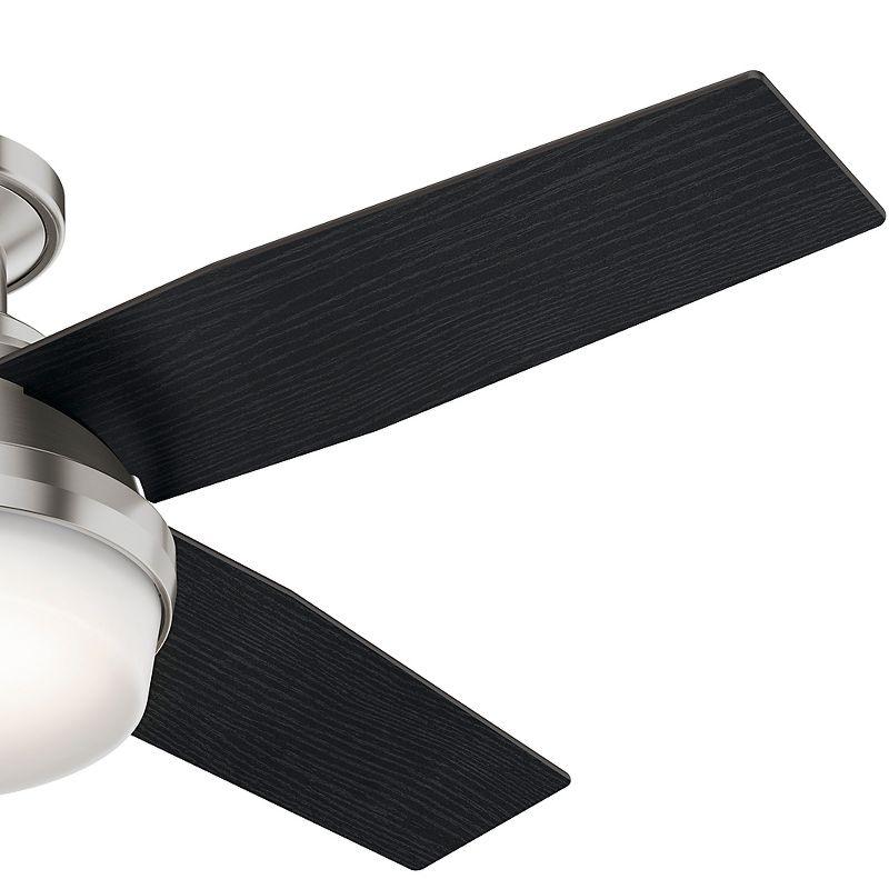 Dempsey Low Profile 44" 4 - Blade Indoor Flush Mount Small Room Ceiling Fan with Lights and Remote