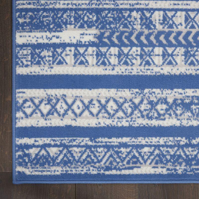 Pleasanton Abstract Blue/Ivory Area Rug