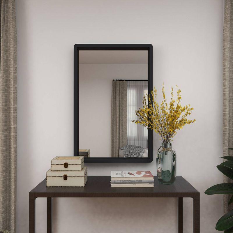 36" x 36" Contemporary Wood Rectangle Wall Mirror Black - Olivia & May: Medium-Sized, MDF Frame, No Assembly Required