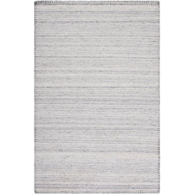 Nomadic Essence Handwoven Gray Wool 5' x 8' Area Rug