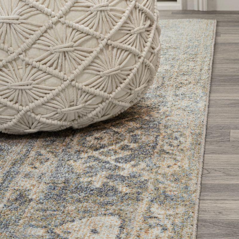 JONATHAN Y Pavel Distressed Medallion Low-Pile Machine-Washable Indoor Area Rug