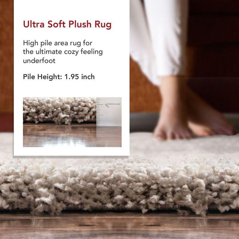 Nuloom Cuellar Striped 8x10 Shag Indoor Area Rug for Living Room Bedroom Dining Room Nursery, Cream/Ivory