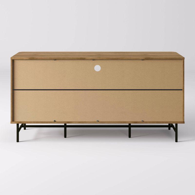 CorLiving Hikari Curved Sideboard Buffet with Sliding Doors and Drawers