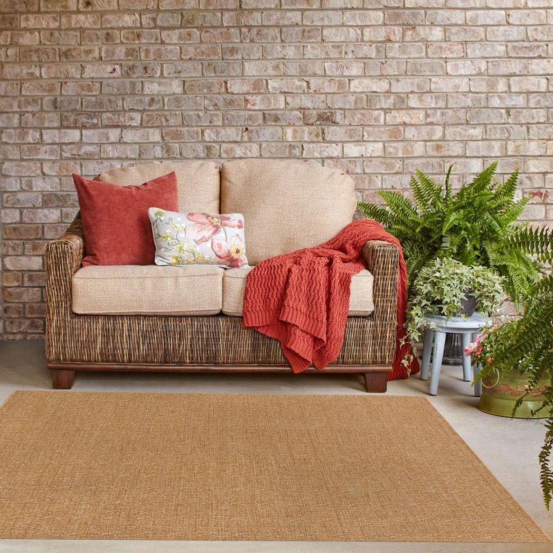 Unique Loom 6' 1 x 6' 1 Square Light Brown Outdoor Modern Links Area Rug