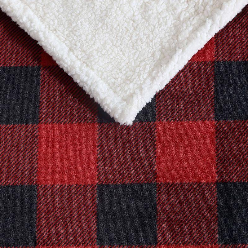 Eddie Bauer Cabin Plaid Flannel/Sherpa Throw Blanket