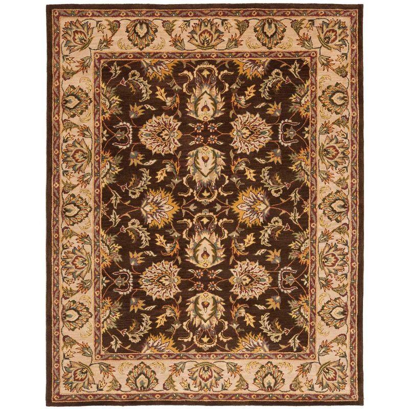 Ivory and Brown Hand-Tufted Wool Area Rug, 6' x 9'