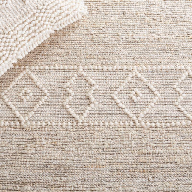 Ivory Wool Handmade Flat Woven 8' x 10' Area Rug