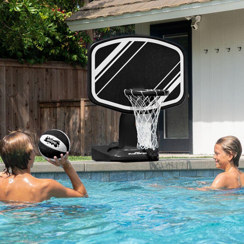 GoSports Splash Hoop PRO Swimming Pool Basketball Game - Includes Poolside Water Basketball Hoop, 2 Balls and Pump - Black