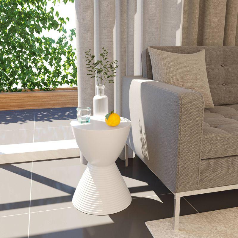 LeisureMod Boyd Modern Round Plastic Side Table