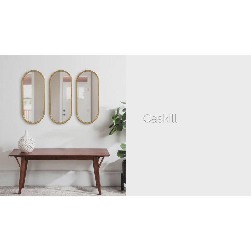 (Set of 3) 10" x 22" Caskill Capsule Framed Wall Mirror Set Gold - Kate & Laurel All Things Decor: Modern Style, No Assembly