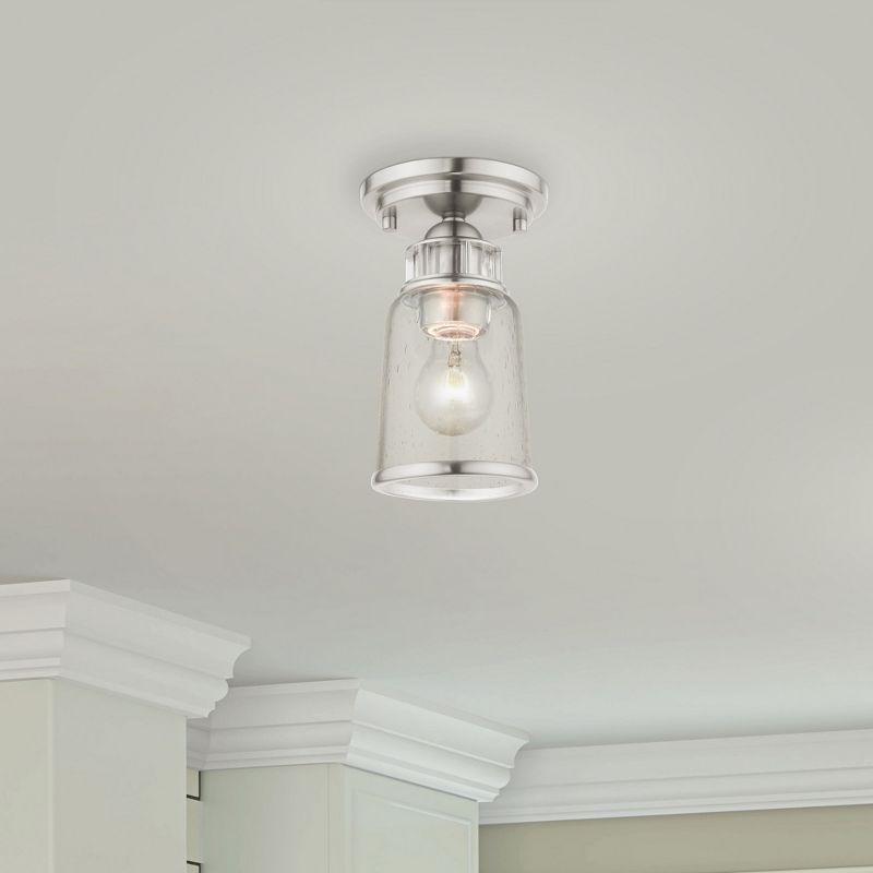 Livex Lighting Lawrenceville 1 - Light Flush Mount in  Brushed Nickel
