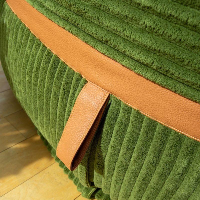 Big Joe Foam Filled Bean Bag Chair with Removable Cover, Corded Plush, Vegan Leather Accents, Medium to XXL Size