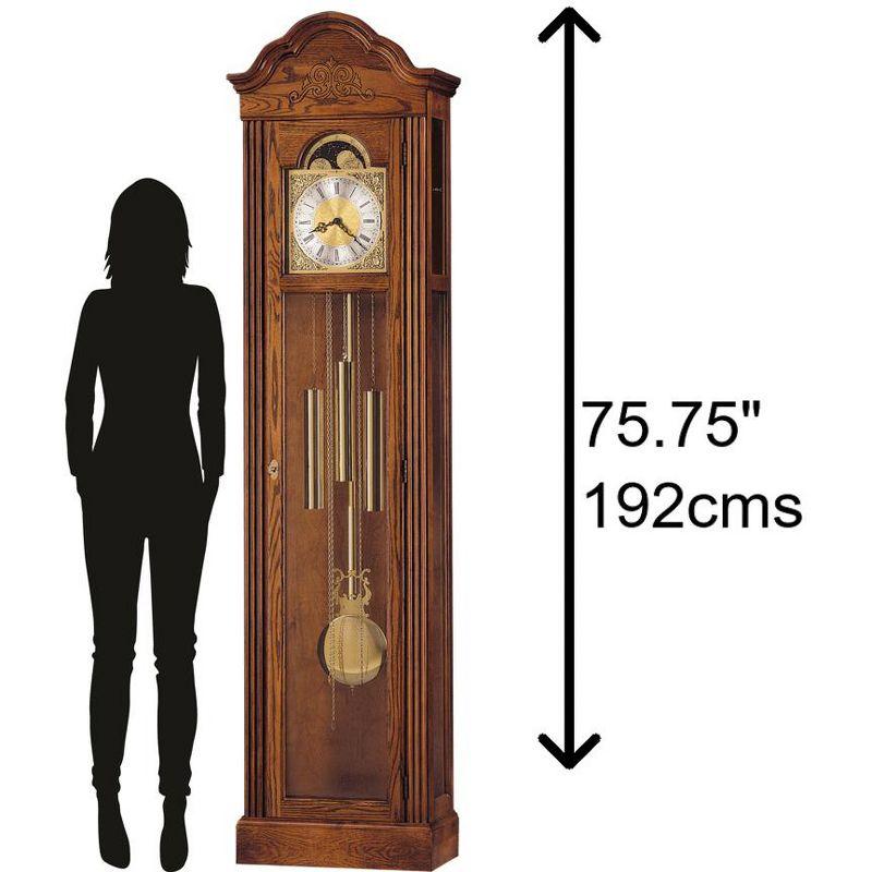 Yorkshire Oak Traditional Floor Clock with Brass Accents