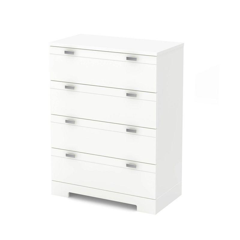 Elegant Pure White 4-Drawer Nursery Dresser with Deep Storage