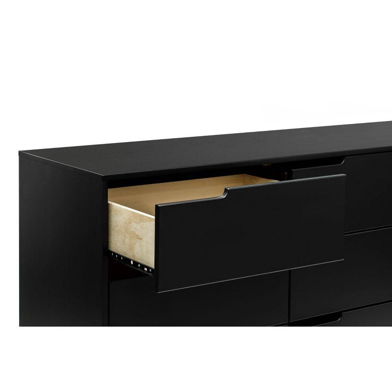 Hudson Mid-Century Modern Black 6-Drawer Double Dresser