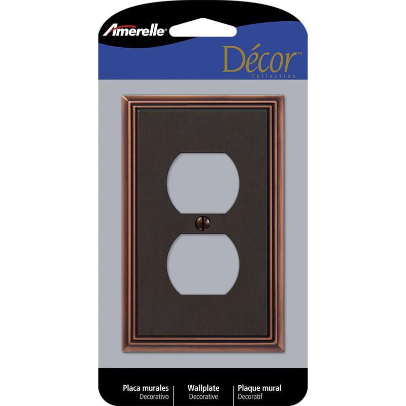 Aged Bronze 1-Gang Duplex Outlet Wall Plate