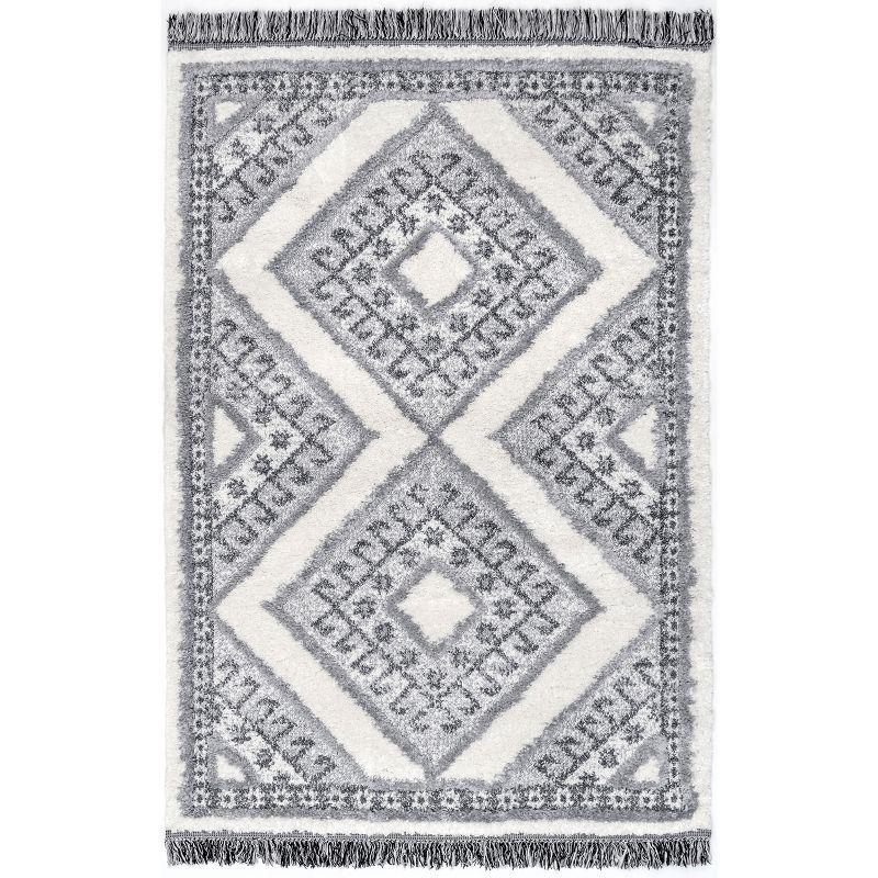 Lenore Gray Trellis 5'3" x 7'6" Rectangular Synthetic Rug