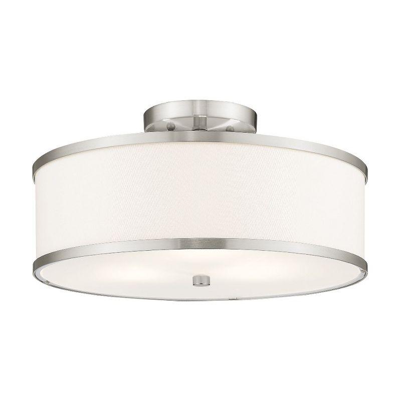 Livex Lighting Park Ridge 3 - Light Semi-Flush Mount in  Brushed Nickel