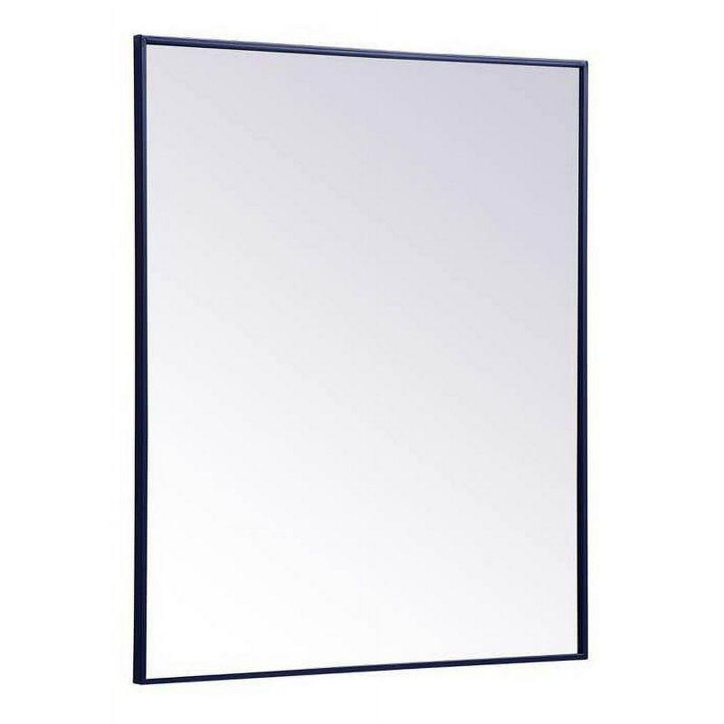 Elegant Lighting Metal frame rectangle mirror 30 inch x 36 inch in Blue