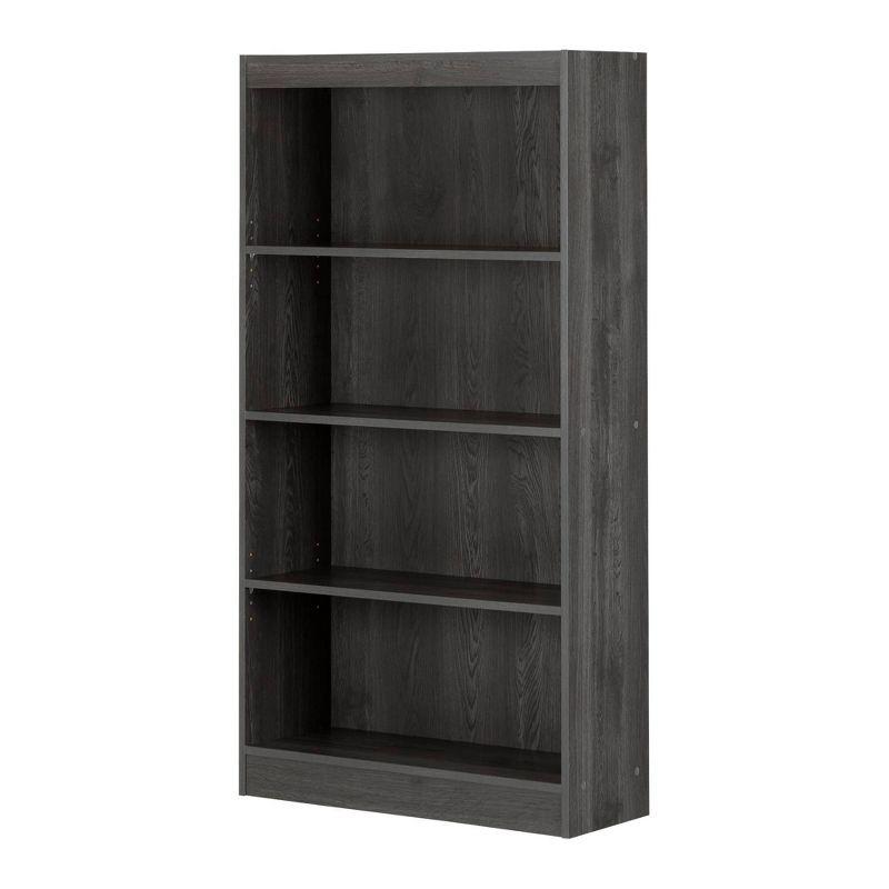 South Shore 56" 4 Shelf Decorative Bookshelf: Gray Oak, Adjustable Laminate Storage